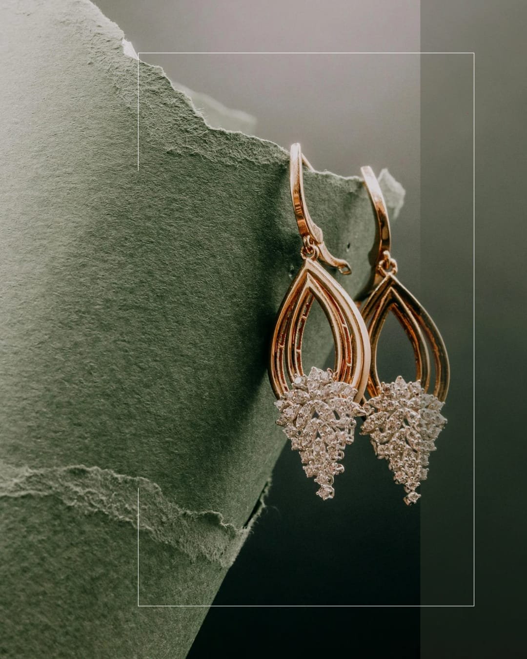 Teardrop Cluster Drop Earrings