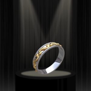 Aurelia Two-Tone Filigree Scroll Band Ring